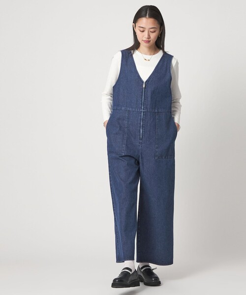 CITEN＞デニムVネックオールインワン（つなぎ/オールインワン）｜CITEN