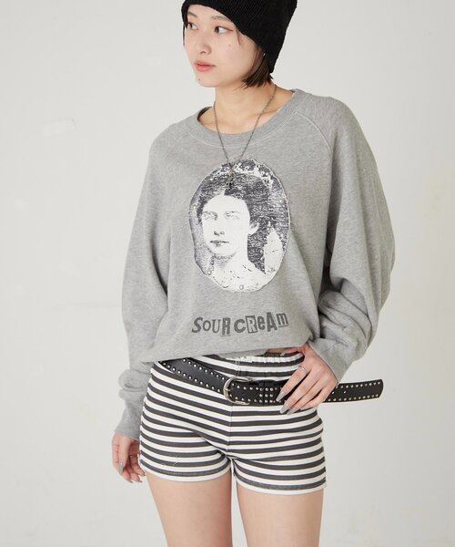 Sourcream（サワークリーム）の「【Sourcream】リメイクスタッズスウェット（スウェット・メンズ・チャコールグレー/ライトグレー/ピンク・FREE）」の5枚目の写真