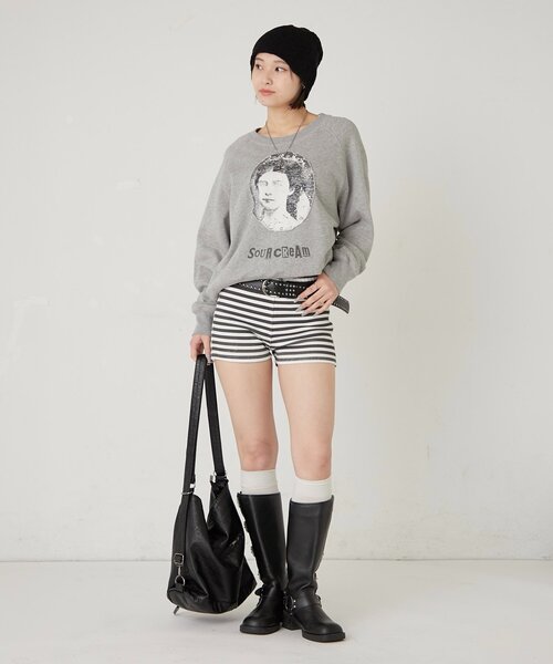 Sourcream（サワークリーム）の「【Sourcream】リメイクスタッズスウェット（スウェット・メンズ・チャコールグレー/ライトグレー/ピンク・FREE）」の8枚目の写真