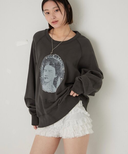 Sourcream（サワークリーム）の「【Sourcream】リメイクスタッズスウェット（スウェット・メンズ・チャコールグレー/ライトグレー/ピンク・FREE）」の10枚目の写真