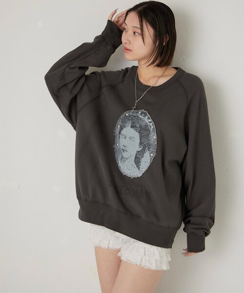 Sourcream（サワークリーム）の「【Sourcream】リメイクスタッズスウェット（スウェット・メンズ・チャコールグレー/ライトグレー/ピンク・FREE）」の11枚目の写真