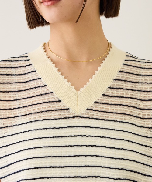 ROPE'（ロペ）の「ピンタックシアーノースリーブサマーニット/イージーケア（ニット/セーター・レディース・ホワイト系その他/クリーム・FREE）」の17枚目の写真