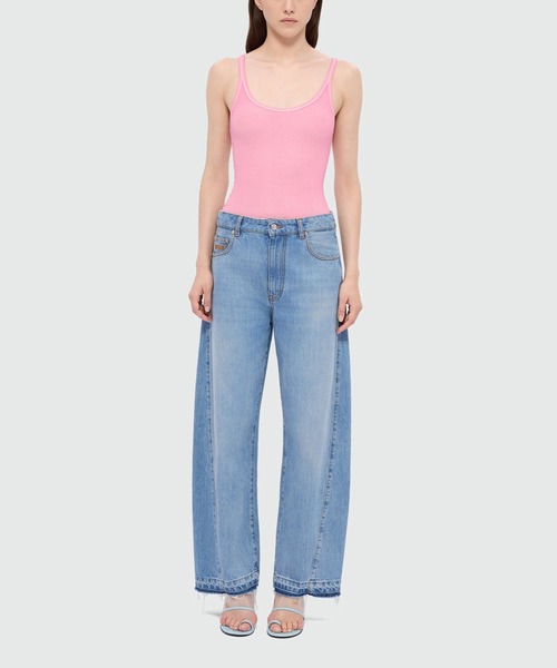 MSGM(エムエスジーエム)の「ライトストーンウォッシュ バレルレッグデニムパンツ(デニムパンツ・レディース・ブルー・38/40)」の5枚目の写真