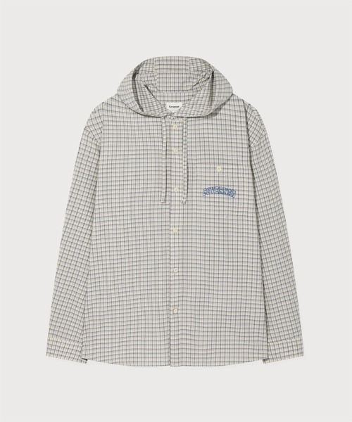 COVERNAT（カバーナット）の「ARCH LOGO HOODED CHECK SHIRT（シャツ/ブラウス・メンズ・ブルー/ベージュ・X-LARGE/LARGE/MEDIUM/SMALL）」の7枚目の写真