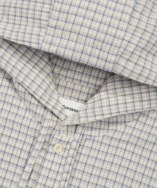 COVERNAT（カバーナット）の「ARCH LOGO HOODED CHECK SHIRT（シャツ/ブラウス・メンズ・ブルー/ベージュ・X-LARGE/LARGE/MEDIUM/SMALL）」の9枚目の写真