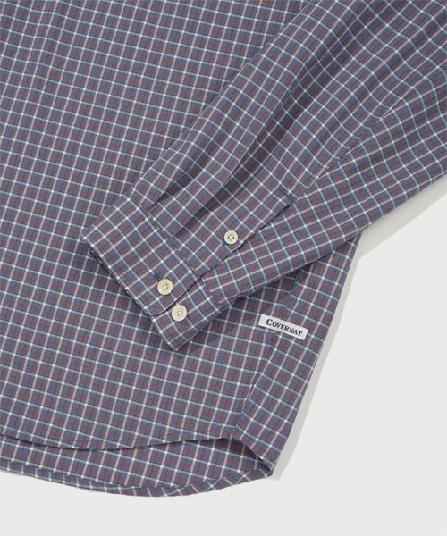 COVERNAT（カバーナット）の「ARCH LOGO HOODED CHECK SHIRT（シャツ/ブラウス・メンズ・ブルー/ベージュ・X-LARGE/LARGE/MEDIUM/SMALL）」の20枚目の写真