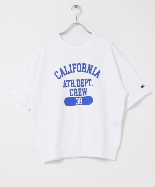 URBAN RESEARCH Sonny Label（アーバンリサーチサニーレーベル）の「『別注』CHAMPION×Sonny Label　ロゴスウェットTシャツ（スウェット・レディース・ホワイト系その他/ホワイト/ブルー/ネイビー・LARGE/MEDIUM）」の12枚目の写真