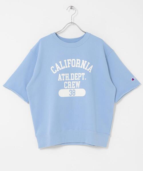 URBAN RESEARCH Sonny Label（アーバンリサーチサニーレーベル）の「『別注』CHAMPION×Sonny Label　ロゴスウェットTシャツ（スウェット・レディース・ホワイト系その他/ホワイト/ブルー/ネイビー・LARGE/MEDIUM）」の21枚目の写真