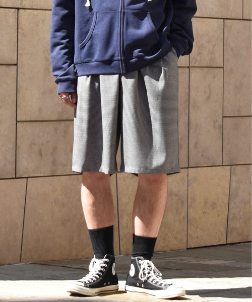 Noen(ノエン)の「ワイドフィットグルカショーツ(その他パンツ・メンズ・ブラック/ハウンドトゥース・LARGE/MEDIUM)」の1枚目の写真