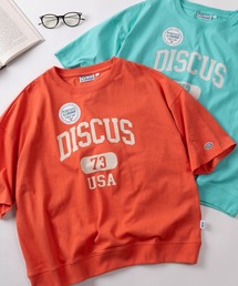 DISCUS（ディスカス）の「【71】【DISCUS/ディスカス】カレッジロゴ クルーネック スウェットTシャツ/ワンポイントワッペン/レディース（Tシャツ/カットソー）」