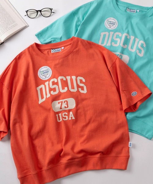 DISCUS(ディスカス)の「【71】【DISCUS/ディスカス】カレッジロゴ ワイドショート スウェットTシャツ/レディース(Tシャツ/カットソー・レディース・ホワイト/レッド/グレー/ブルー/ブラック/ライトブルー・M/L)」の6枚目の写真