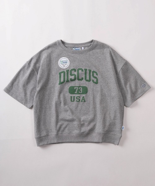 DISCUS(ディスカス)の「【71】【DISCUS/ディスカス】カレッジロゴ ワイドショート スウェットTシャツ/レディース(Tシャツ/カットソー・レディース・ホワイト/レッド/グレー/ブルー/ブラック/ライトブルー・M/L)」の7枚目の写真