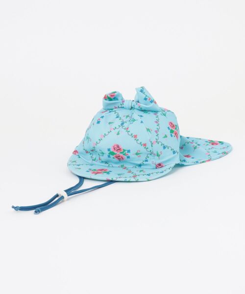 MARKEY'S（マーキーズ）の「【水着/UVカット】総柄リボンスイムキャップ(総柄)（スイムグッズ・キッズ・ラベンダー/ピンク/アイボリー/ライトブルー・S/M）」の5枚目の写真