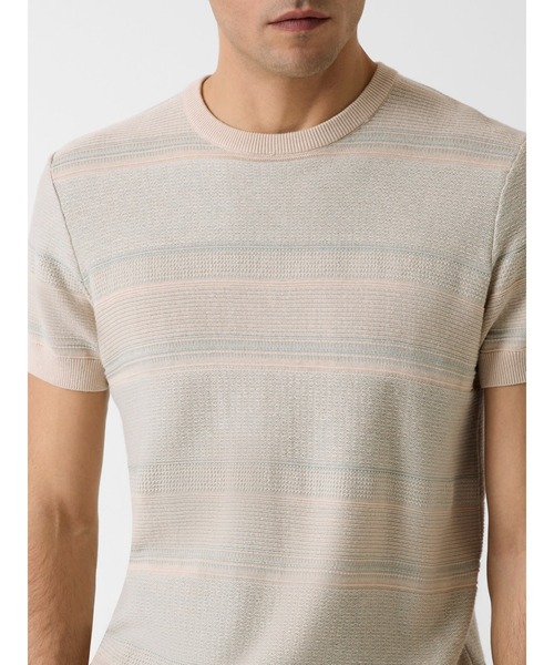 Guess(ゲス)の「LUDO Stitched Stripes Sweater ニット サマーニット(ニット/セーター・メンズ・オレンジ/ベージュ・XX-LARGE/SMALL/MEDIUM/LARGE/X-LARGE)」の6枚目の写真