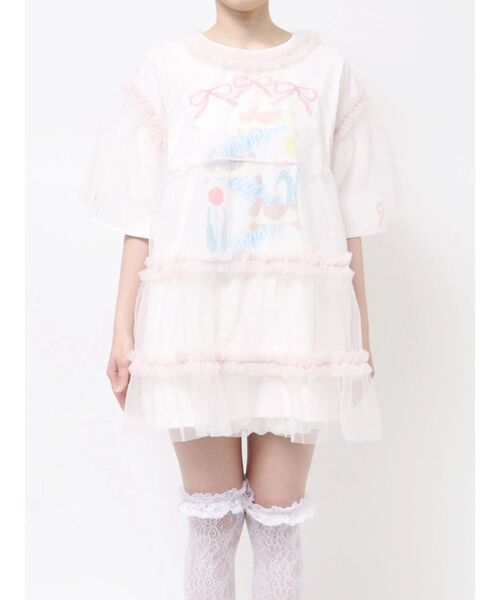 merry jenny（メリージェニー）の「チュールティアードチュニック（チュニック・レディース・ピンク/ブルー/チャコールグレー/オフホワイト・FREE）」の13枚目の写真