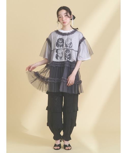 merry jenny（メリージェニー）の「チュールティアードチュニック（チュニック・レディース・ピンク/ブルー/チャコールグレー/オフホワイト・FREE）」の11枚目の写真