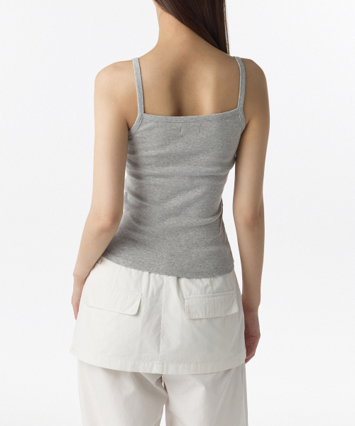 MUSINSA STANDARD WOMAN（ムシンサスタンダードウーマン）の「ウィメンズVネックスリーブレストップ [ミディアムグレー]（Tシャツ/カットソー・レディース・その他・SMALL/MEDIUM/LARGE/X-SMALL）」の2枚目の写真