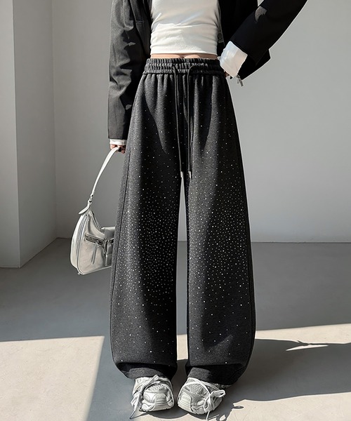 LAFFMO（ラフモ）の「スパンコール付きスウェットカーブパンツ（その他パンツ・レディース・ベージュ/グレー・F）」の16枚目の写真