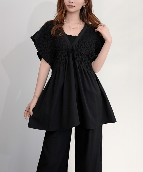 DRESS PLUS(ドレスプラス)の「楊柳素材が涼しげなセットアップ(セットアップ・レディース・グレー/ブラック/ダークベージュ・M)」の18枚目の写真