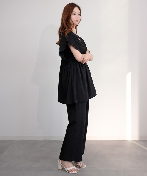 DRESS PLUS(ドレスプラス)の「楊柳素材が涼しげなセットアップ(セットアップ・レディース・グレー/ブラック/ダークベージュ・M)」の19枚目の写真