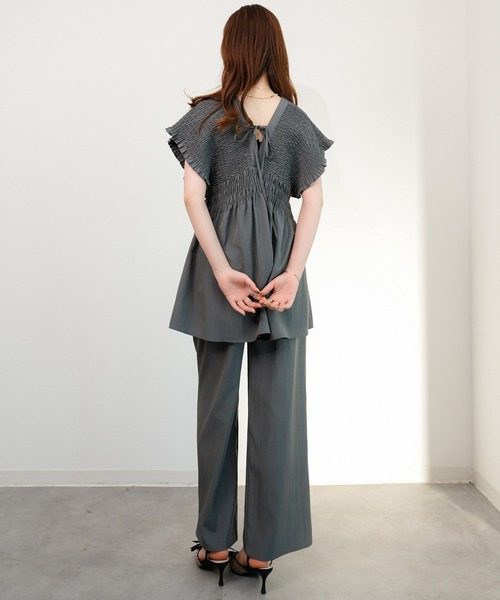DRESS PLUS(ドレスプラス)の「楊柳素材が涼しげなセットアップ(セットアップ・レディース・グレー/ブラック/ダークベージュ・M)」の17枚目の写真
