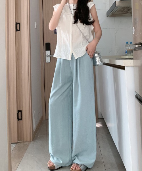 mielu（ミエル）の「ウエストゴムワイドパンツ（その他パンツ・レディース・イエロー/ピンク/ブルー/ブラック/ベージュ・LARGE/MEDIUM）」の10枚目の写真