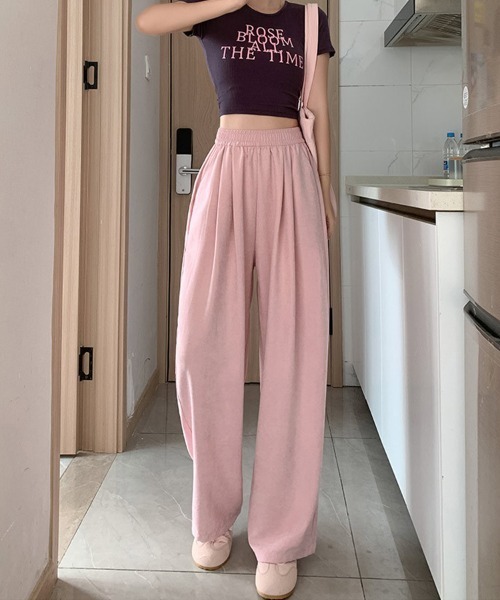 mielu（ミエル）の「ウエストゴムワイドパンツ（その他パンツ・レディース・イエロー/ピンク/ブルー/ブラック/ベージュ・LARGE/MEDIUM）」の12枚目の写真