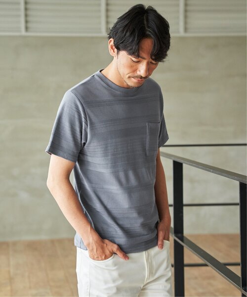ikka(イッカ)の「【MonoMax × 小泉孝太郎】冷感リップルボーダーT「小泉孝太郎さん着用モデル」(Tシャツ/カットソー・メンズ・ブラック/ホワイト/ネイビー/サックスブルー・M/XL/L/S)」の18枚目の写真