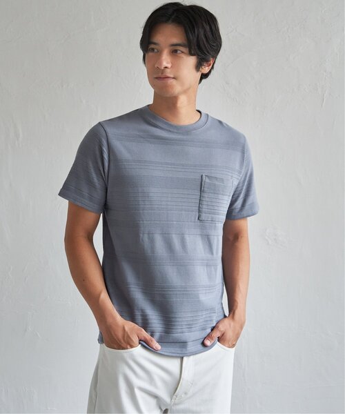 ikka(イッカ)の「【MonoMax × 小泉孝太郎】冷感リップルボーダーT「小泉孝太郎さん着用モデル」(Tシャツ/カットソー・メンズ・ブラック/ホワイト/ネイビー/サックスブルー・M/XL/L/S)」の22枚目の写真