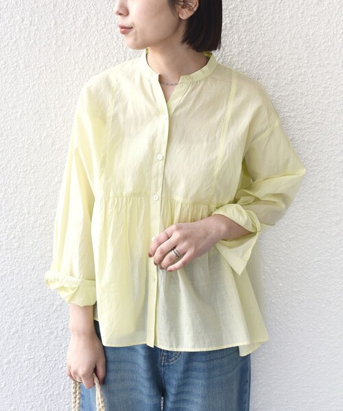 SHIPS Colors(シップス カラーズ)の「SHIPS Colors:〈手洗い可能〉コットン キュプラ ペプラム シャツ(シャツ/ブラウス・レディース・ベージュ/ネイビー/ライトブルー/クリーム・ONE SIZE)」の20枚目の写真