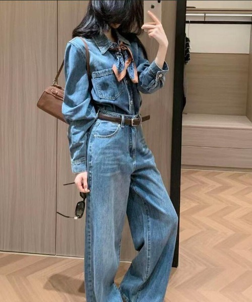 semplice(センプリチェ)の「ルーズシルエット デニムセットアップ(セットアップ・レディース・ブルー・XL/L/M/S)」の12枚目の写真
