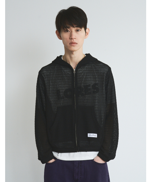 Mesh Zip Hoodie — черный