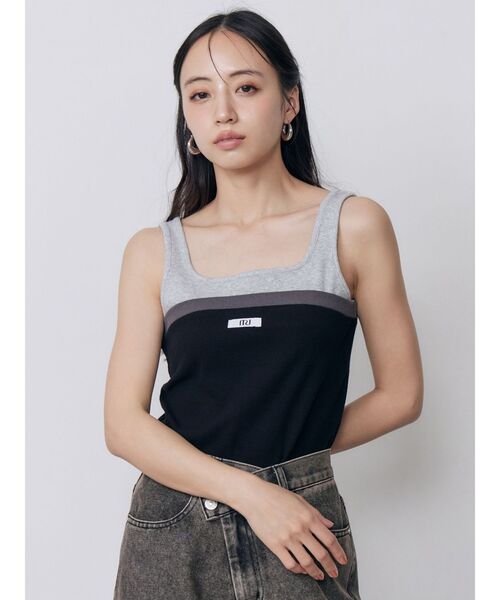 MURUA(ムルーア)の「ベアドッキングテレコタンク(タンクトップ・レディース・グレー/ブラック/ネイビー/ブラウン・FREE)」の6枚目の写真