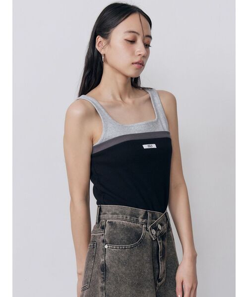 MURUA(ムルーア)の「ベアドッキングテレコタンク(タンクトップ・レディース・グレー/ブラック/ネイビー/ブラウン・FREE)」の8枚目の写真
