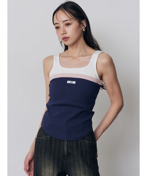 MURUA(ムルーア)の「ベアドッキングテレコタンク(タンクトップ・レディース・グレー/ブラック/ネイビー/ブラウン・FREE)」の16枚目の写真