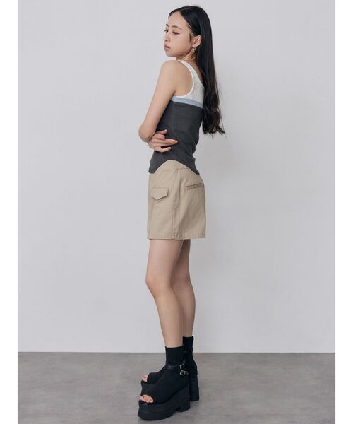MURUA(ムルーア)の「ベアドッキングテレコタンク 夏服(タンクトップ・レディース・グレー/ブラック/ネイビー/ブラウン・FREE)」の15枚目の写真