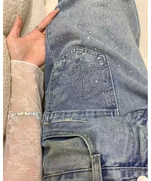 CHEER（チアー）の「スパンコール付きデニムワイドパンツ（デニムパンツ・レディース・ブルー・L）」の22枚目の写真