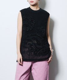 TAAKK（ターク）の「TAAKK MESH EMBROIDERY TANK TOP TA26SS-JR075：カットソー（Tシャツ/カットソー）」