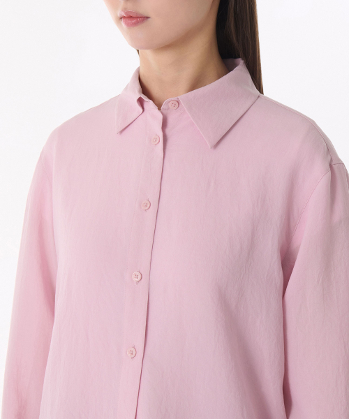 MUSINSA STANDARD WOMAN（ムシンサスタンダードウーマン）の「ウィメンズリラックスドリネンライクシャツ[ピンク]（シャツ/ブラウス・レディース・その他・SMALL/MEDIUM/LARGE/X-SMALL）」の3枚目の写真