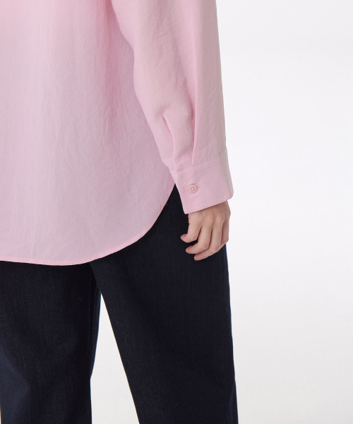 MUSINSA STANDARD WOMAN（ムシンサスタンダードウーマン）の「ウィメンズリラックスドリネンライクシャツ[ピンク]（シャツ/ブラウス・レディース・その他・SMALL/MEDIUM/LARGE/X-SMALL）」の4枚目の写真