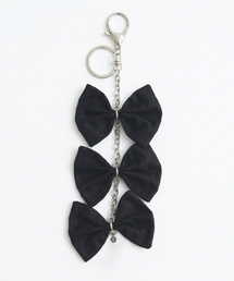 MOIREMOA（モアレモア）の「Triple Ribbon Chain Keyring-Black（キーケース/キーアクセサリー）」