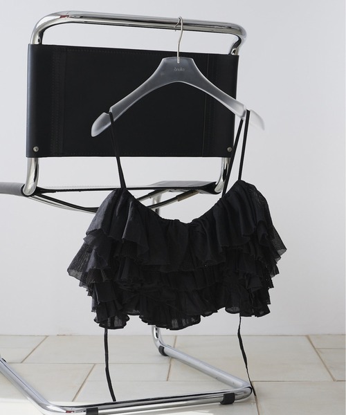anuke(アンヌーク)の「Mesh Frill Camisole(キャミソール・レディース・ホワイト/ブラック・FREE)」の12枚目の写真