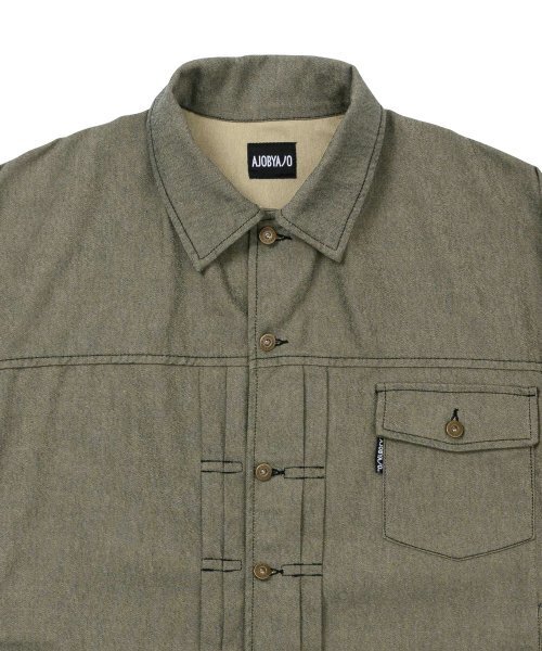 AJOBYAJO（アジョバイアジョ）の「Batwing Two-Tone Twill Jacket [KHAKI]（デニムジャケット・レディース・その他・LARGE/X-LARGE）」の2枚目の写真