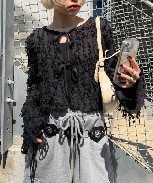w closet（ダブルクローゼット）の「フリンジ前リボンボレロ