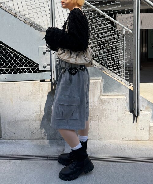 w closet(ダブルクローゼット)の「フリンジ前リボンボレロ カーディガン(シャツ/ブラウス・レディース・ブラック/アイボリー/ブルー/ピンク・FREE)」の15枚目の写真