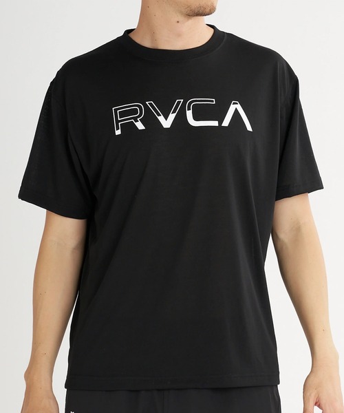 RVCA(ルーカ)の「RVCA/ルーカ 半袖 Tシャツ ロゴ バックプリント 速乾 軽量 ストレッチ BG04A221(Tシャツ/カットソー・メンズ・ブラック×ブラック/ブラック×ホワイト/グレー・S/L/M)」の2枚目の写真