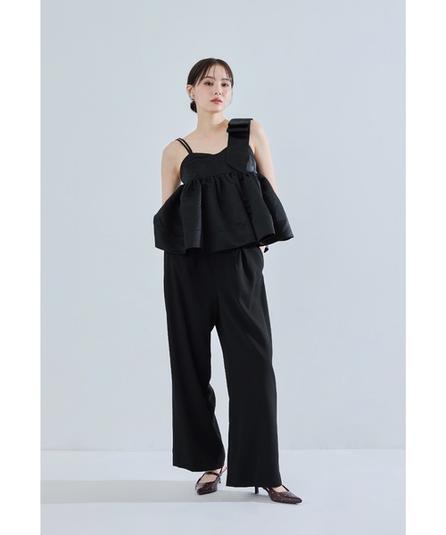 niana(ニアナ)の「アシンメトリーリボンセットアップ 2点セット セパレート パンツドレス 結婚式 成人式 二次会 同窓会 セレモニー パーティードレス オケージョンドレス お呼ばれ(パンツドレス・レディース・ブラック/ネイビー/ホワイト×ブラック・L/M/S)」の17枚目の写真