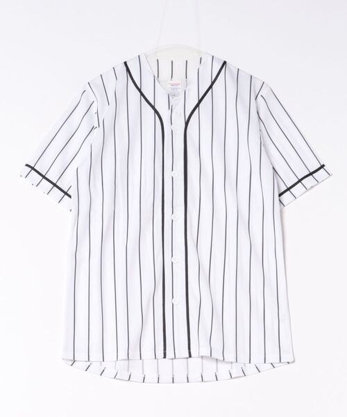 TONE SELECT WEAR（トーンセレクトウェア）の「United Athle Sports(ユナイテッドアスレスポーツ) 4.1オンス ドライ ベースボールシャツ メンズ (5982-01) 【598201】（シャツ/ブラウス・メンズ・ブラック×ホワイト/ホワイト系その他/ブルー系その他/ネイビー/ホワイト×ブラック/ブラック系その他/ブラック×ブラック・LARGE/MEDIUM/SMALL/X-LARGE）」の2枚目の写真