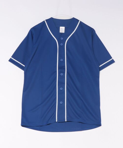 TONE SELECT WEAR（トーンセレクトウェア）の「United Athle Sports(ユナイテッドアスレスポーツ) 4.1オンス ドライ ベースボールシャツ メンズ (5982-01) 【598201】（シャツ/ブラウス・メンズ・ブラック×ホワイト/ホワイト系その他/ブルー系その他/ネイビー/ホワイト×ブラック/ブラック系その他/ブラック×ブラック・LARGE/MEDIUM/SMALL/X-LARGE）」の7枚目の写真