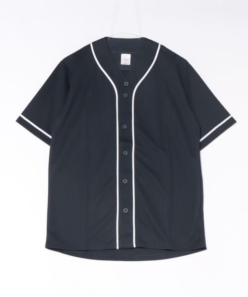 TONE SELECT WEAR（トーンセレクトウェア）の「United Athle Sports(ユナイテッドアスレスポーツ) 4.1オンス ドライ ベースボールシャツ メンズ (5982-01) 【598201】（シャツ/ブラウス・メンズ・ブラック×ホワイト/ホワイト系その他/ブルー系その他/ネイビー/ホワイト×ブラック/ブラック系その他/ブラック×ブラック・LARGE/MEDIUM/SMALL/X-LARGE）」の6枚目の写真